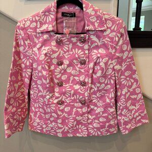Ideology Pink and White floral cropped Blazer